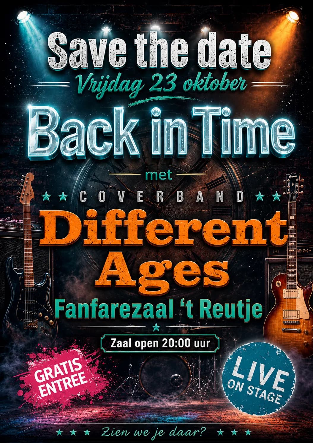 Promotieposter voor Back in Time op vrijdag 23 oktober 2026
